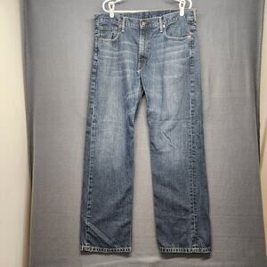 Levis 569 Jeans Mens 36x33 Blue Distressed 100% Cotton Casual Denim Tagged 36x34
